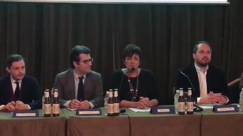 Cristiano Shaurli (Assessore regionale Risorse agricole e forestali) alla conferenza stampa dedicata al rilancio della birra Dormisch - Udine 12/12/2017